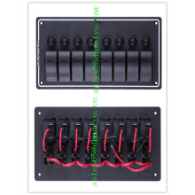 Panel impermeable de aluminio marino de 8 bandas Panel de interruptor basculante LED Interruptor de circuito Panel de interruptor de barco marino RV